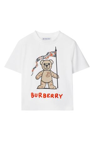 white cotton tshirt BURBERRY KIDS | 8104509A1464